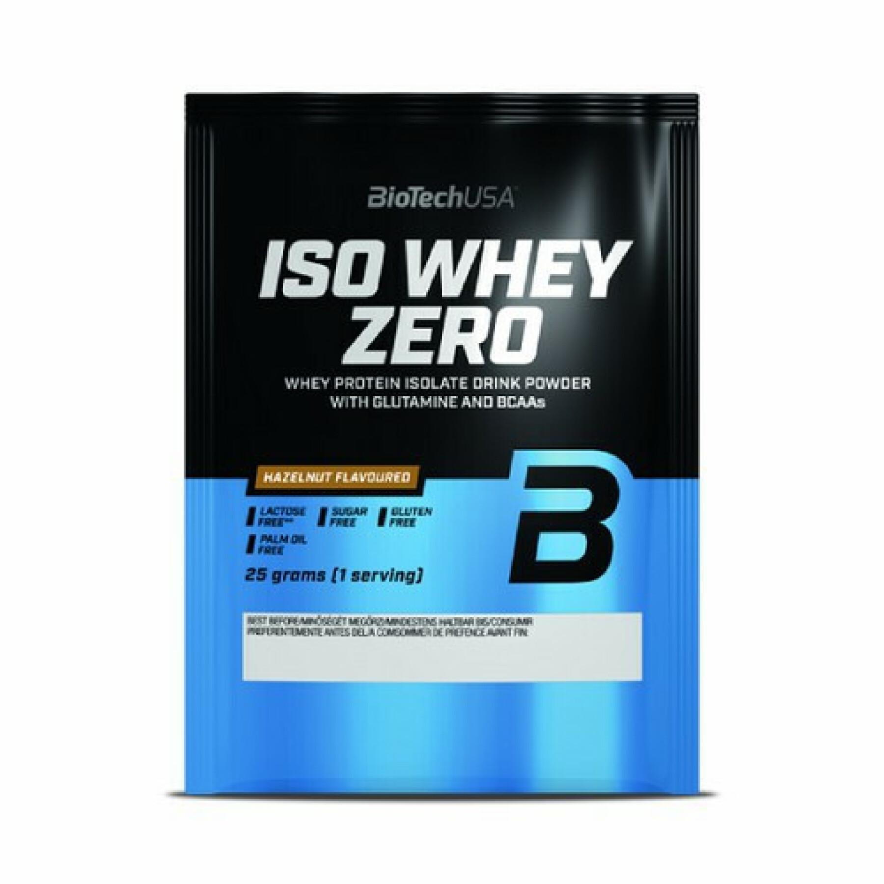 50er Pack Beutel mit laktosefreiem Protein Biotech USA iso whey zero - Noisette - 25g