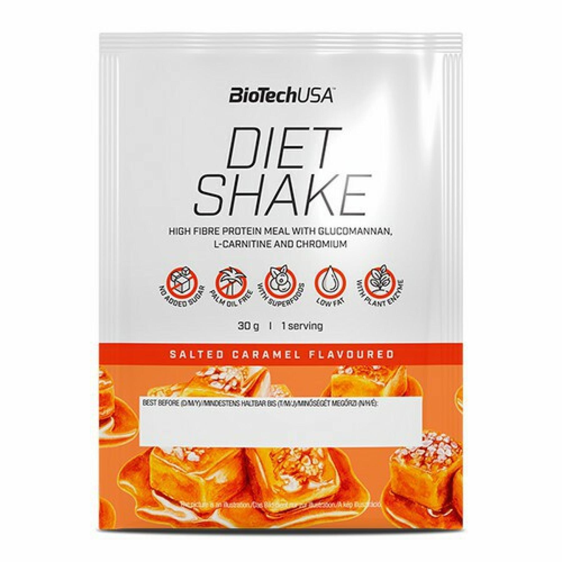 50er Pack Proteinbeutel Biotech USA diet shake - Caramel salé - 30g