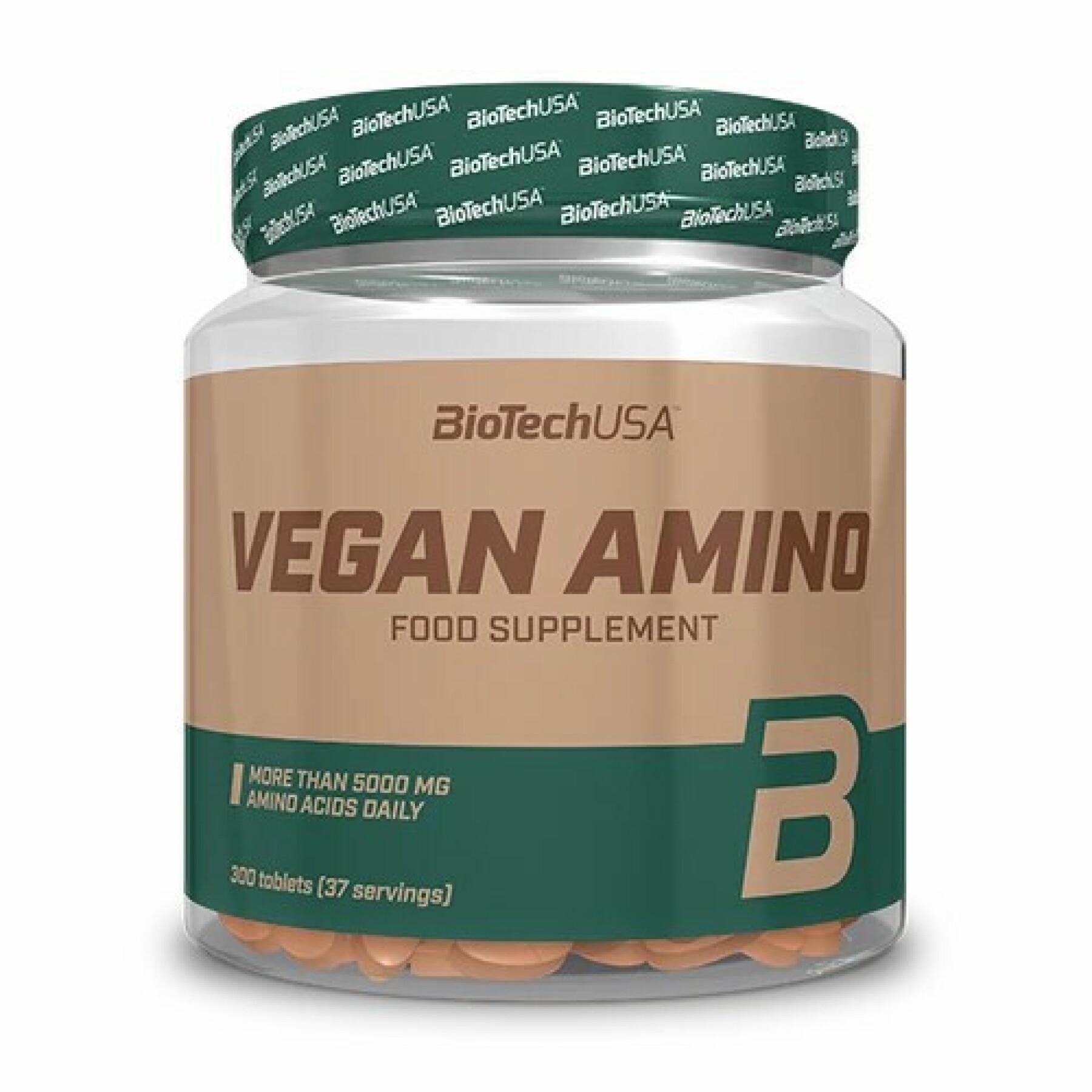 10 Gläser mit Aminosäuren Biotech USA vegan amino - 300 comp