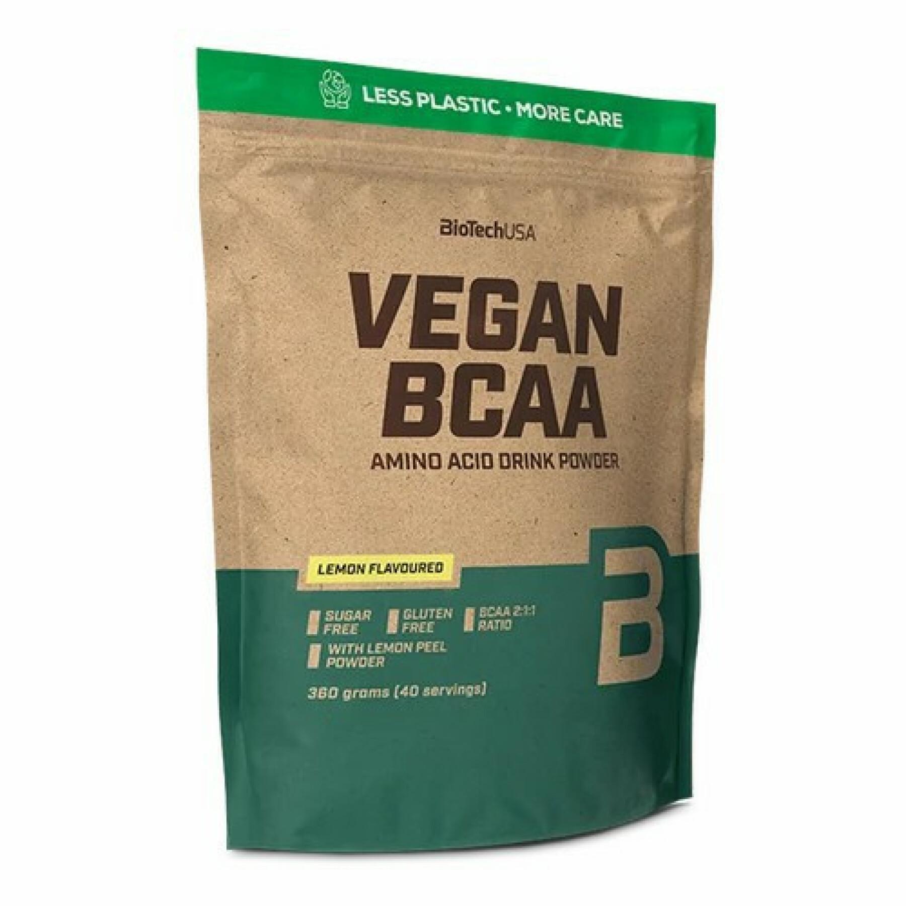 10 Beutel mit Aminosäuren Biotech USA vegan bcaa - Citron - 360g