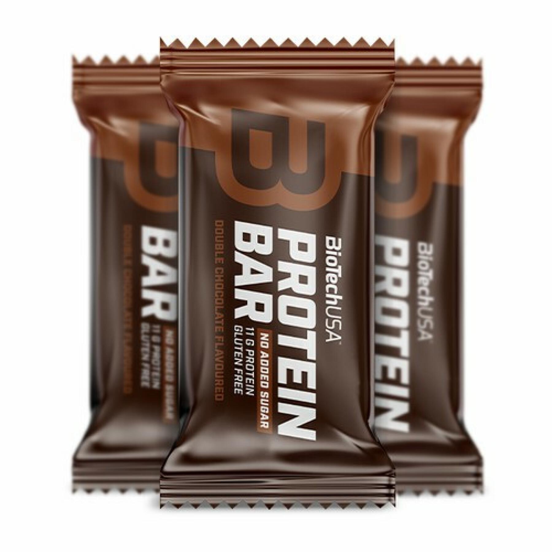 20er Pack Kartons mit Snacks Proteinriegel Biotech USA - Double chocolat