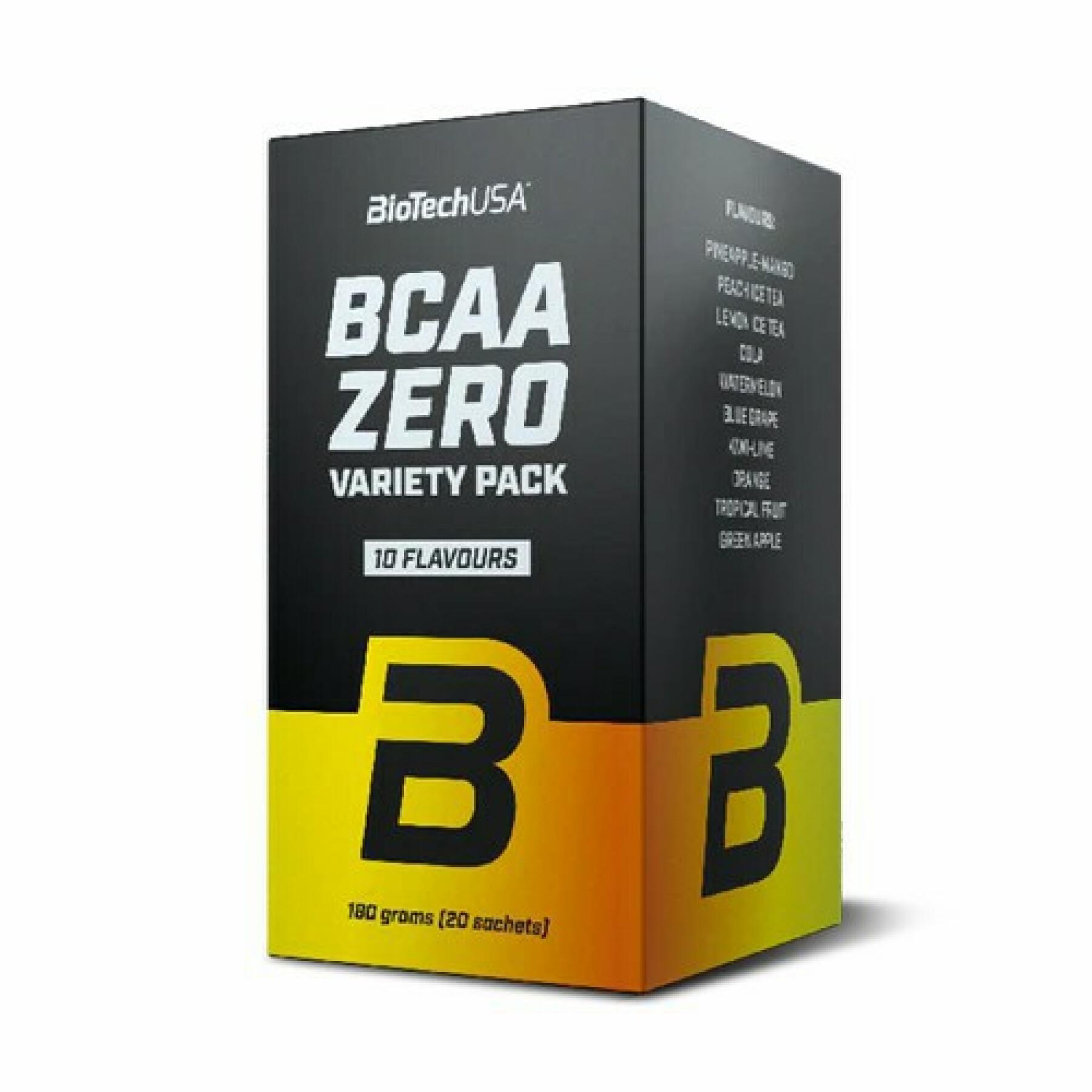 15er Pack Kartons mit Aminosäuren Biotech USA bcaa zero variety pack - Mix de saveurs - 9g
