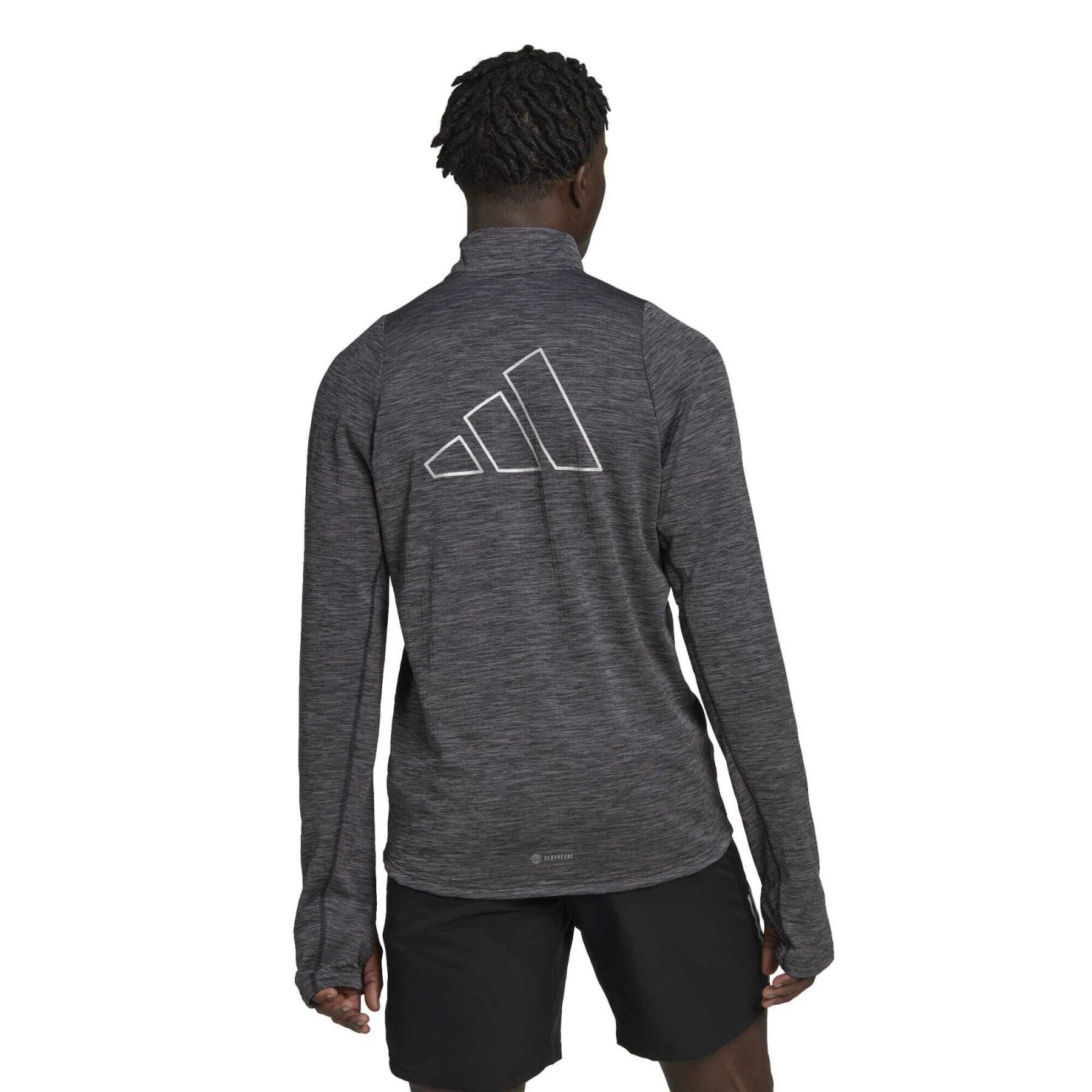Warmes 1/2-Zip-Sweatshirt mit 3 Balken adidas Run Icons
