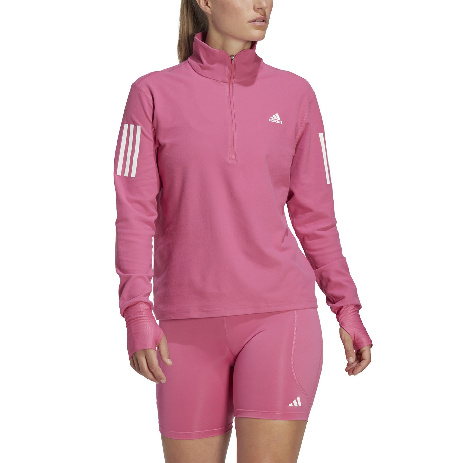 Running-Sweatshirt mit halbem Reißverschluss, Damen adidas Own the Run
