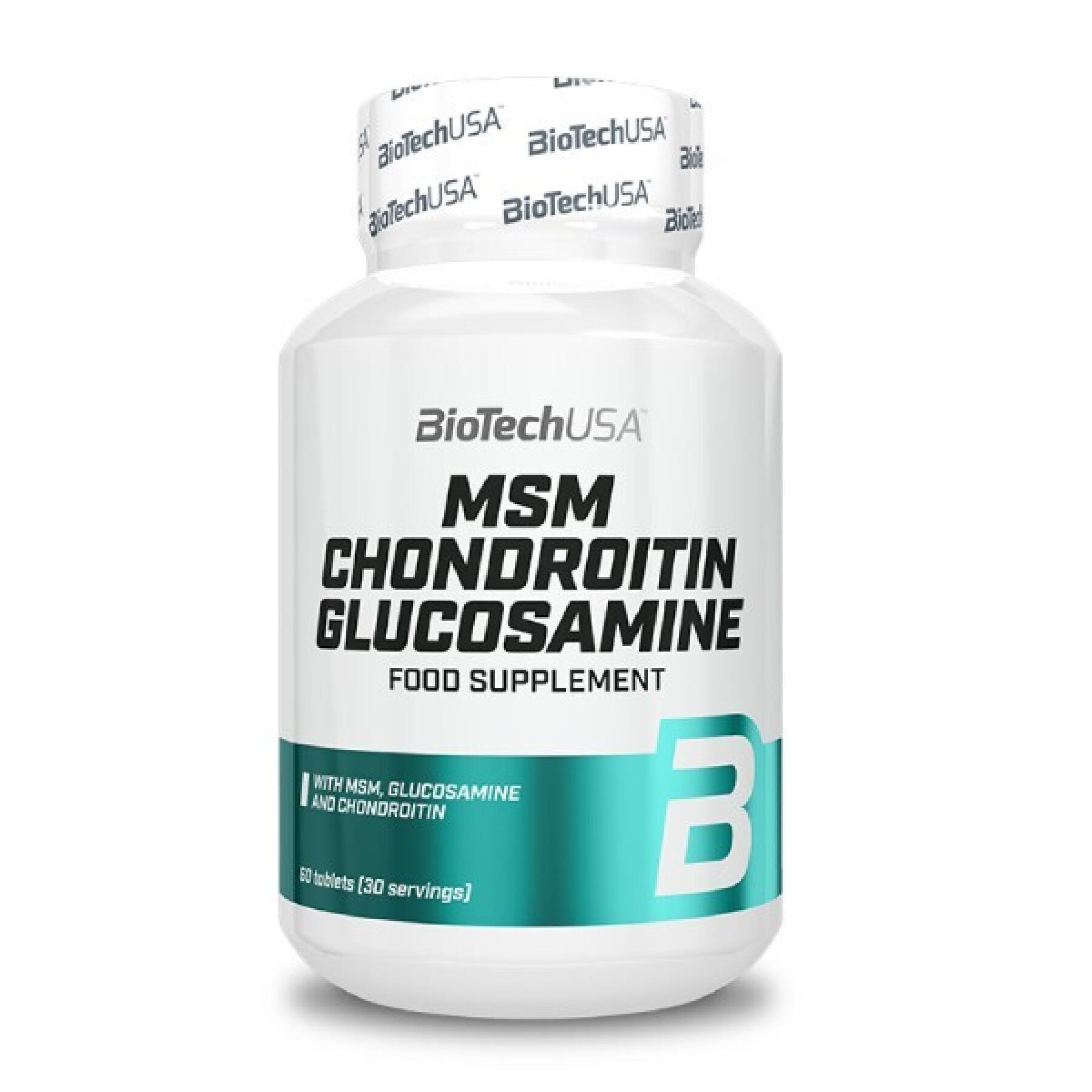 Topf mit Nahrungsergänzungsmitteln 60 Tabletten Biotech USA MSM Chondroitin Glucosamine