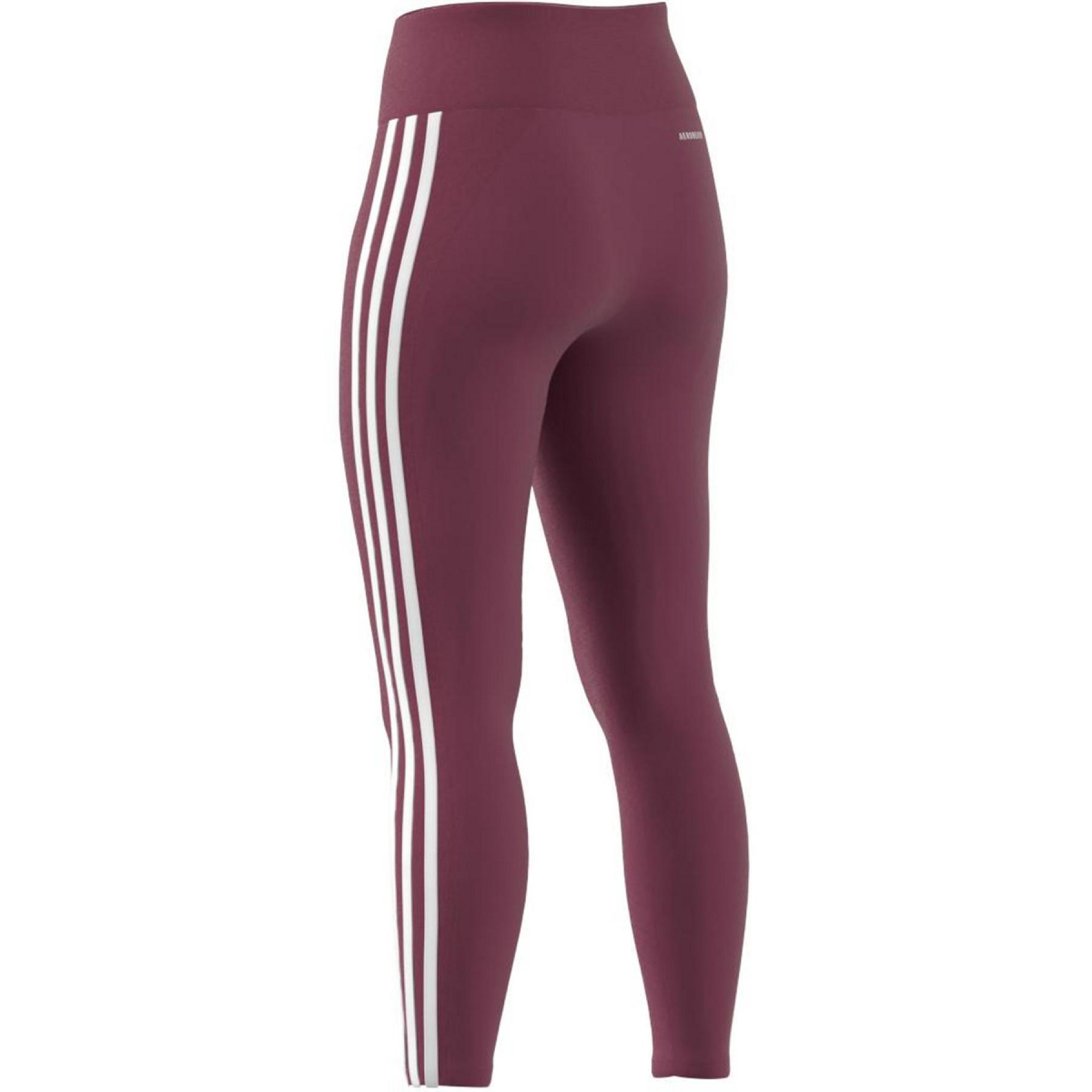 Damen-Leggings mit hoher Taille adidas Designed To Move 3-Bandes 7/8 Sport