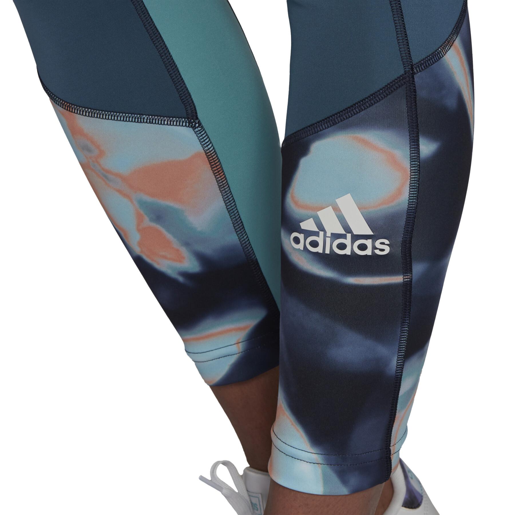 Damen-Leggings adidas 7/8 FeelBrilliant AEROREADY You for You Printed Sport