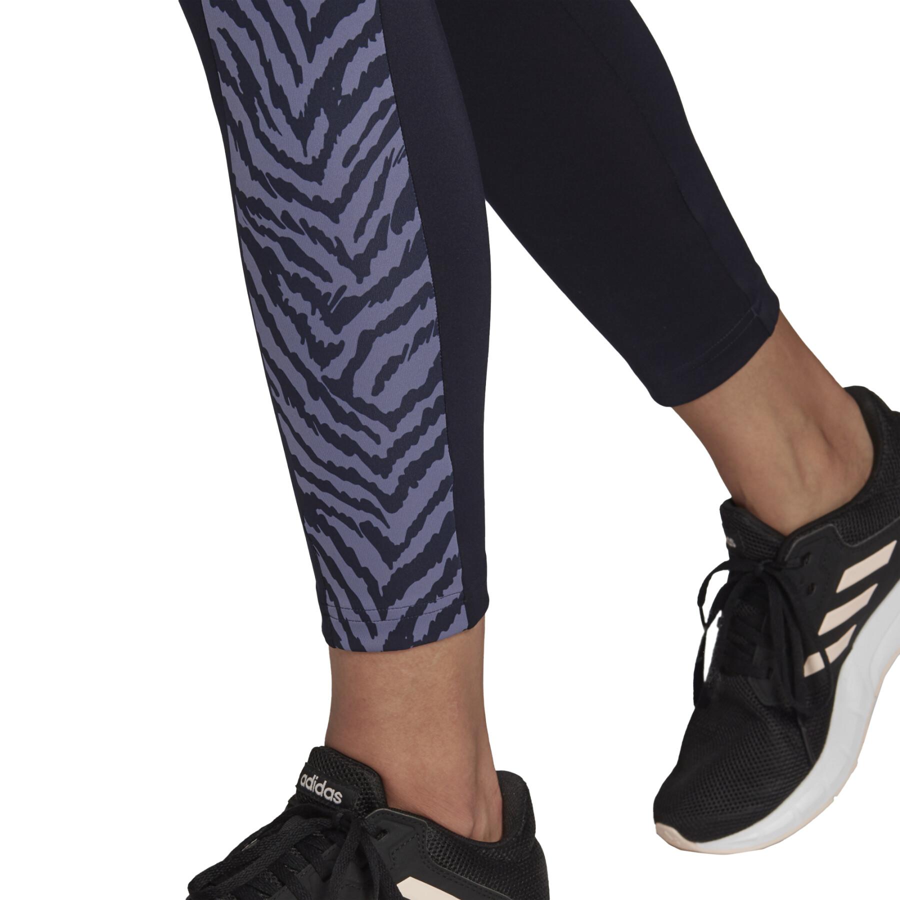 Damenstrumpfhose 7/8 adidas High-Rise Sport Zebra