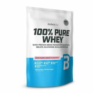 10er Pack Beutel mit 100 % reinem Molkeprotein Biotech USA - Cerise yaourt - 454g