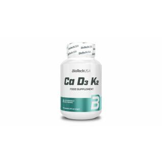 Set mit 12 Vitamingläsern Biotech USA Ca-D3-K2 - 60 Gélul