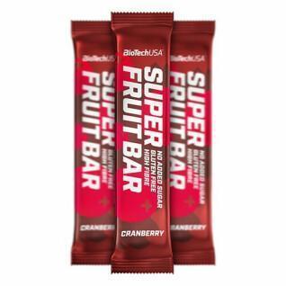 24er Pack Kartons mit Super-Snacks Fruchtriegel Biotech USA - Canneberges