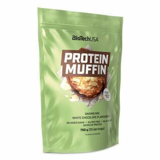 10 Beutel mit proteinhaltigen Snacks Biotech USA muffin - Chocolat blanc - 750g