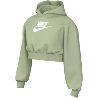Kurzes Mädchen-Sweatshirt mit Kapuze Nike Club Fleece